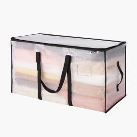 6 Packs 90L Clear Clothes Storage Bags, Plastic Blanket Storage Bags, Vinyl Foldable Moving Bags with Zipper