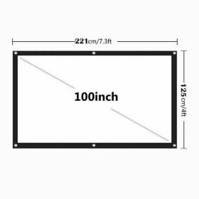 Portable Foldable Projector Screen 16:9 HD Outdoor Home Cinema Theater 3D Movie (size: 100 in)