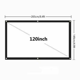 Portable Foldable Projector Screen 16:9 HD Outdoor Home Cinema Theater 3D Movie (size: 120 in)