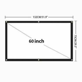 Portable Foldable Projector Screen 16:9 HD Outdoor Home Cinema Theater 3D Movie (size: 60 in)