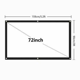 Portable Foldable Projector Screen 16:9 HD Outdoor Home Cinema Theater 3D Movie (size: 72 in)