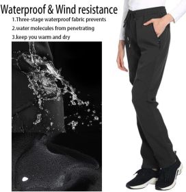 Womens Snow Ski Pants Waterproof Windproof Fleece Lined Warm Hiking Insulated Pants (Color: S)