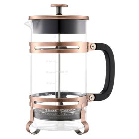 VEVOR French Press Coffee Maker, 34 Ounce 1 Liter Borosilicate Glass Coffee Press Tea Maker with Stainless Steel Filter (Color: Copper Stains)