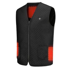Unisex Black Heat Jacket Vest 3 Heating Gear Adjustable USB Heated Vest Warm Heat Coat Vest w/ 5 Heating Zones For Men Women Winter Outdoor Activ (size: 3XL)